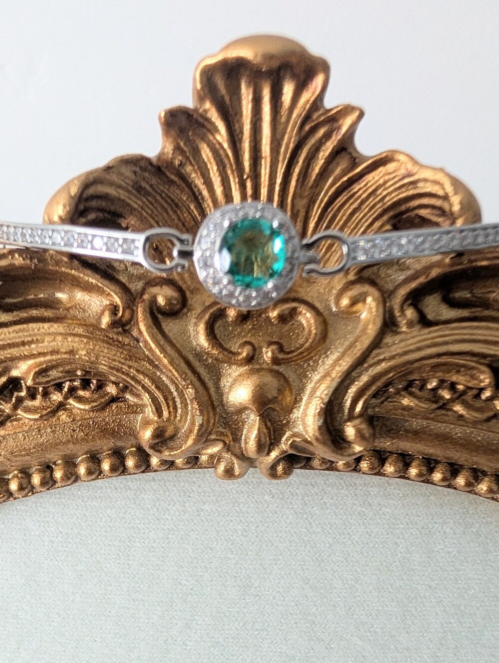 1 Carat Blue Green Turquoise Color Moissanite Bracelet 7.5" Blue Diamond Style